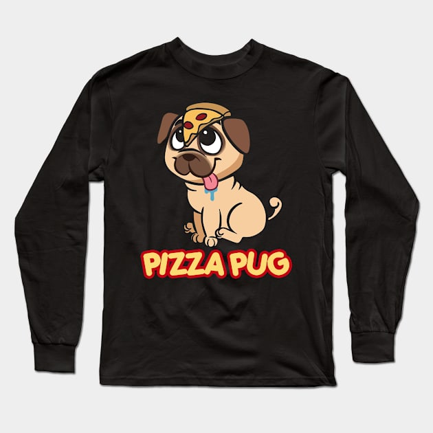 pizza pug dog Long Sleeve T-Shirt by binding classroom